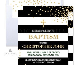 Boy Baptism Invitations Black and White Baptism Invitation Boy Christening Invites Printable Christening Modern Baptism Invites Boy- Krissy