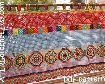 Crochet pattern BOHO CURTAIN/VALANCE by ATERGcrochet