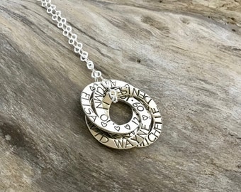 Eternity Linked Ring Necklace|Infinity Necklace|Best Friend Necklace|Eternity Jewelry| Interlocking Circles Necklace|Name Necklace