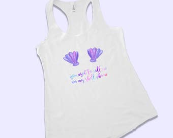 hotline bling shirt - drake shirt - you used to call me on my shell phone - mermaid shell bra shirt - mermaid tank top - drake