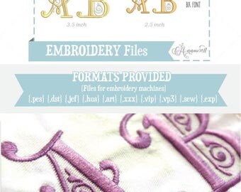 2.5" & 3.5" Damask Alphabet/Font Monogram Embroidery Fonts / Monogram Fonts , Machine Embroidery Font Design - BX font