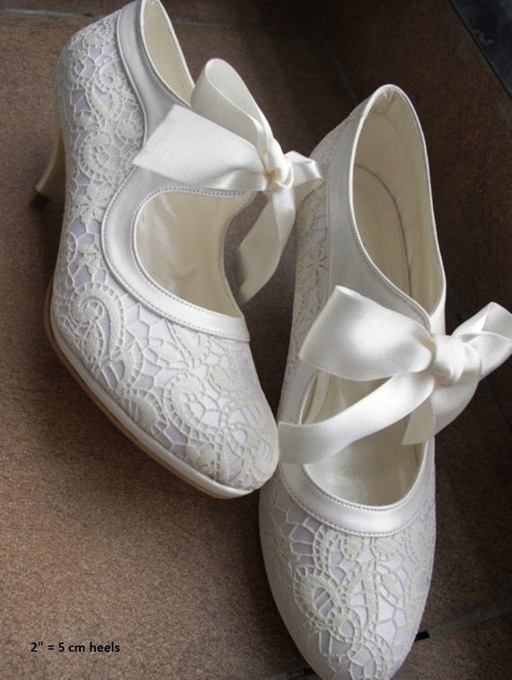 SALSA Wedding shoes Bridal shoes Handmade embroidery ivory