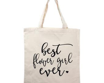 Flower Girl Tote Bag Gift, Bridal Party Tote Bags, Wedding Canvas Bags, Bridesmaid Gifts, Mother of Bride/Groom Gifts, Maid of Honor Gift