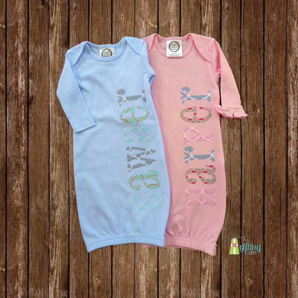 monogrammed gowns for newborns
