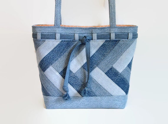 blue jean tote bag