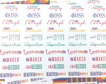 Inspirational Planner Stickers / Inspirational Quote Packaging Stickers / Planner Stickers Labels / LuLa Stickers / Fun Happy Mail Labels