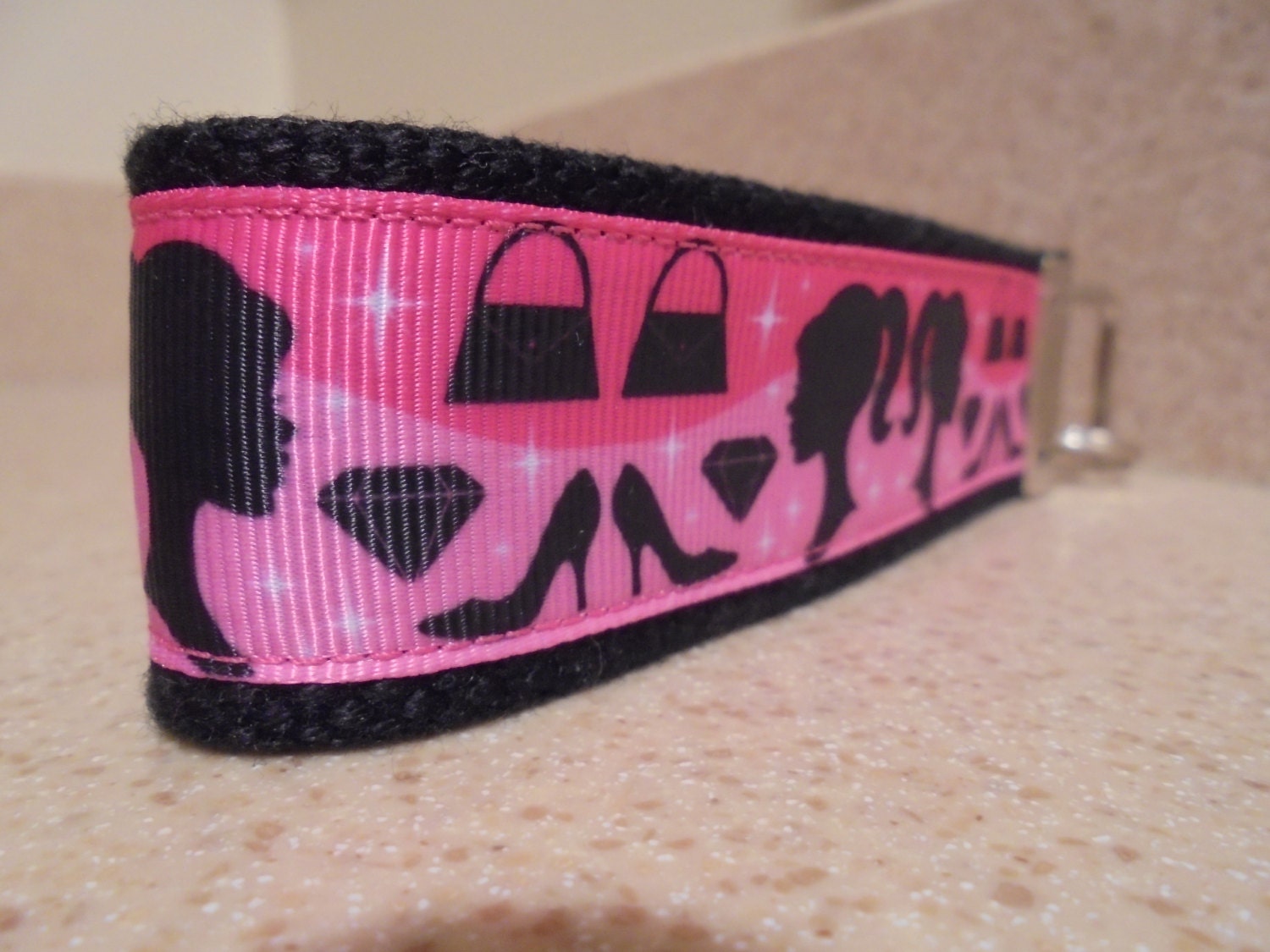 Pink Barbie Girl Keychain FOB Wristlet