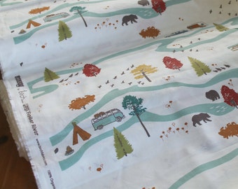 Camping Crib Sheet, Organic Baby Bedding, Woodland Changing Pad Cover, Birch Fabrics Feather River,Camping Toddler Bedding, Woodland Nursery