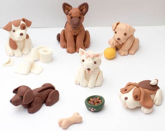 Fondant dogs and dog toy cake toppers - Earliest possible estimated arrival: October 20th