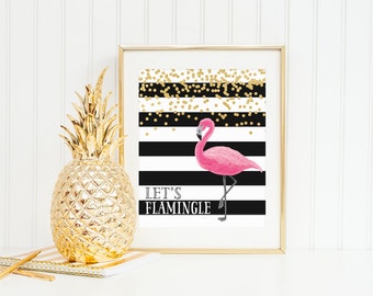 DIGITAL Let's Flamingle Party Printable Flamingo Wall