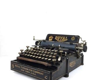 Rare Royal Typewriter Antique Royal Typewriter No 5 Vintage 1900s Industrial Typewriter Royal No 5 Typewriter