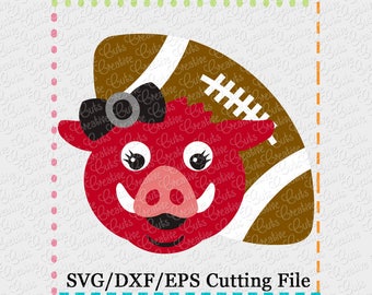 EXCLUSIVE SVG eps DXF Cutting File Hog Girl Football svg, mascot svg, football svg, hog svg, razorback svg, razorbacks svg