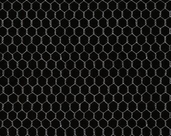 Chicken Wire Fabric Fat Quarter, Third Yard, Half Yard, By The Yard; C5606 Timeless Treasures; Novelty Fabric; Chicken Fabric; Black
