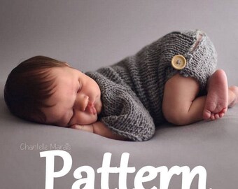 Newborn Baby romper knitting PATTERN - baby bodysuit pattern - baby knitting pattern - photo prop knitting pattern - newborn prop pattern