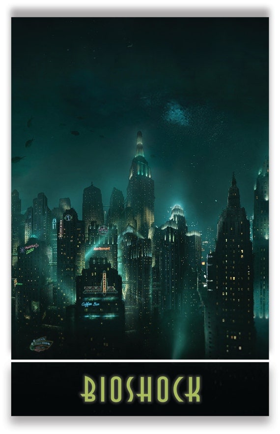 Bioshock Poster // Rapture Poster // Rapture Skyline Poster