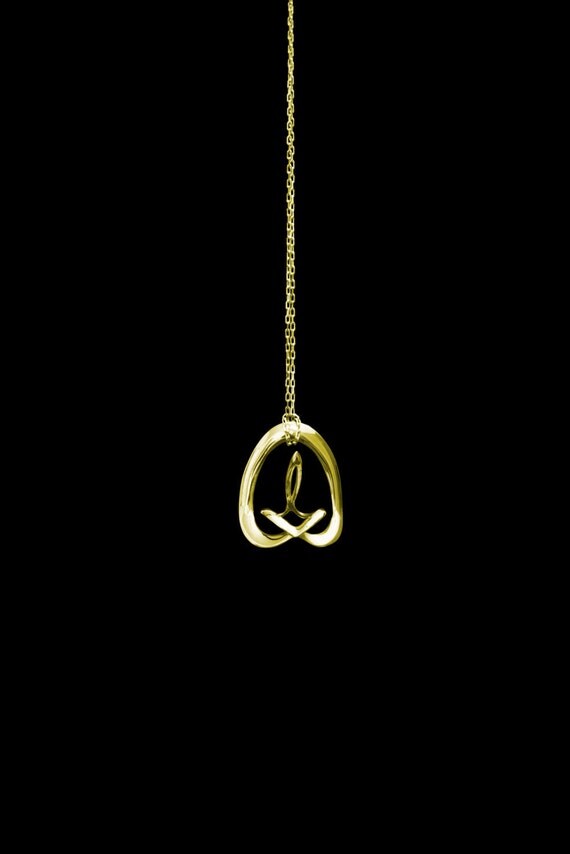 3d Music Necklace - "Kindle" - Original 14K Gold Pendant - Fifth Octave Harmony - Techniflow Soundstill Series