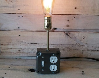 Industrial Lamp with Outlets, Charging Station, Industrial Lighting, industrial lamp