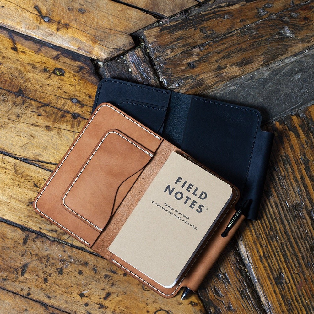 Leather Pocket 3x5 Memo Book cover note pad holder Duty Memo