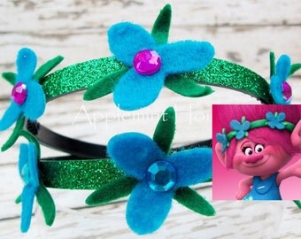 Poppy Princess, Poppy Headband,Troll headband,Poppy Troll, Pprincess Poppy troll headband,Poppy flower headband,Poppy Birthday Headband