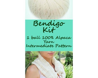 Crochet Scarf Pattern KIT – Luxurious Layers Collection – Alpaca Crochet Scarf – Textured Scarf & Alpaca Yarn