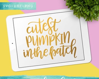 Cutest Pumpkin in the Patch SVG Cutting Files / Calligraphy SVG Files Sayings / Trick or Treat SVG for Cricut Silhouette / Kid Svg Clip Art