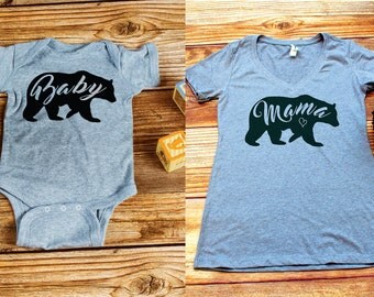 mama bear baby bear shirt, mommy and baby set, mama bear shirt set, baby bear shirts, mommy and me shirts, mommy and me outfit, baby bear