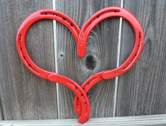 Red Horseshoe Heart  Great for Valentine's, Home and garden decor, Rustic, Country, Ranch, Farmhouse