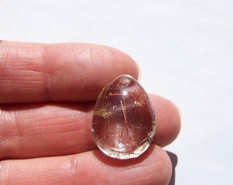Copper Rutilated Quartz pendant bead 21x16mm