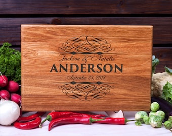 Personalized cutting board Custom gift for Couple Monogrammed cutting board wood cutting board Housewarming gift Anniversary chopping board