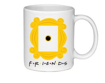 FRIENDS Peep Hole Frame With TV Show Logo - Printed On Both Sides - Friends TV Show Coffee Mug - F.R.I.E.N.D.S - 107