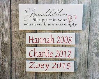 Grandchildren fill a place, Personalized Grandparents sign, Grandchildren sign, Grandmother gift, Grandchildren Sign, Grandmother