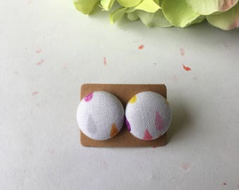 Earrings|Fabric Covered|Art Gallery Fabric|fashion ear studs|costume jewelry|colourful jewellery|button earrings|colour pop