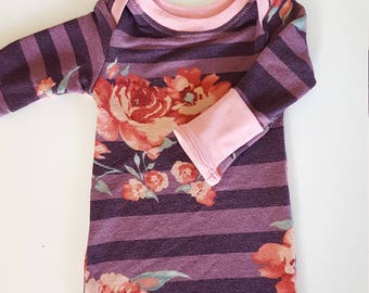 newborn gown - infant gown - infant clothes - newborn girl - baby girl clothes - floral newborn clothes - baby clothes - baby gown