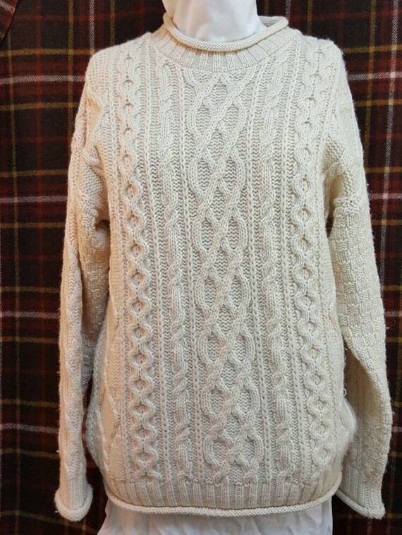 ARAN CRAFTS wool Irish knit Aran fisherman pullover sweater