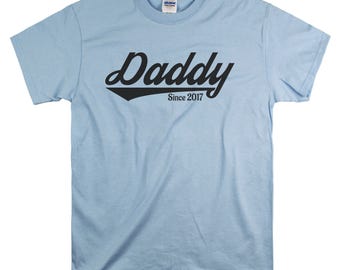 DADDY Since 2014 Father's Day Mens T-shirt USA made