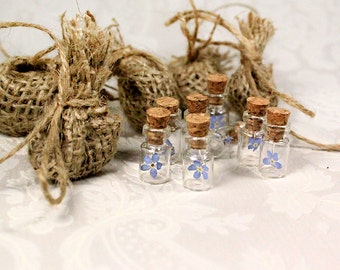 blue wedding favor bag forget me not flower bottle mini blue flower gift rustic wedding gift bags woodland wedding favors bridal shower fj60