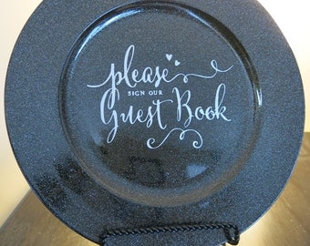 Guest Book Sign // Please sign our guestbook // Wedding Sign // Classic Wedding Sign // Black and Silver Wedding