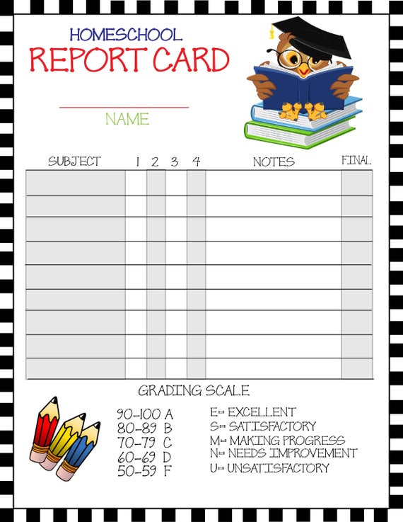 items-similar-to-report-card-homeschool-planner-pages-printable-floral-grading