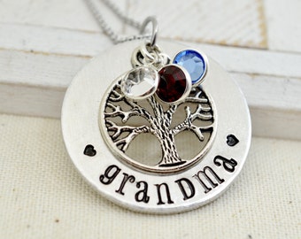 Grandmothers Birthstone Necklace, Family Tree Necklace, Gift for Grandma, Grandmother Necklace, Gift for Nana, Grandma Gift, Nana Gift