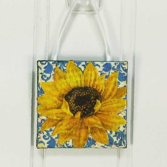 Little Sunflower Ornament Summer Garden by NaturesWalkStudio