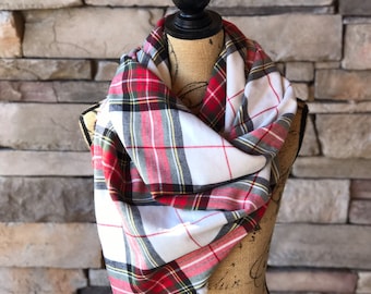 Blanket Scarf / Plaid Blanket Scarf / Tartan Scarf / Plaid Tartan Scarf / Oversized Scarf / Plaid Scarf / Mothers Day Gift / Oversized Plaid