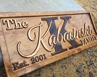 Personalized Last Name Sign Family Established Sign Wedding Gift Personalized Wood Sign Custom Wood Sign Couples Gift Home Rustic Wall Decor