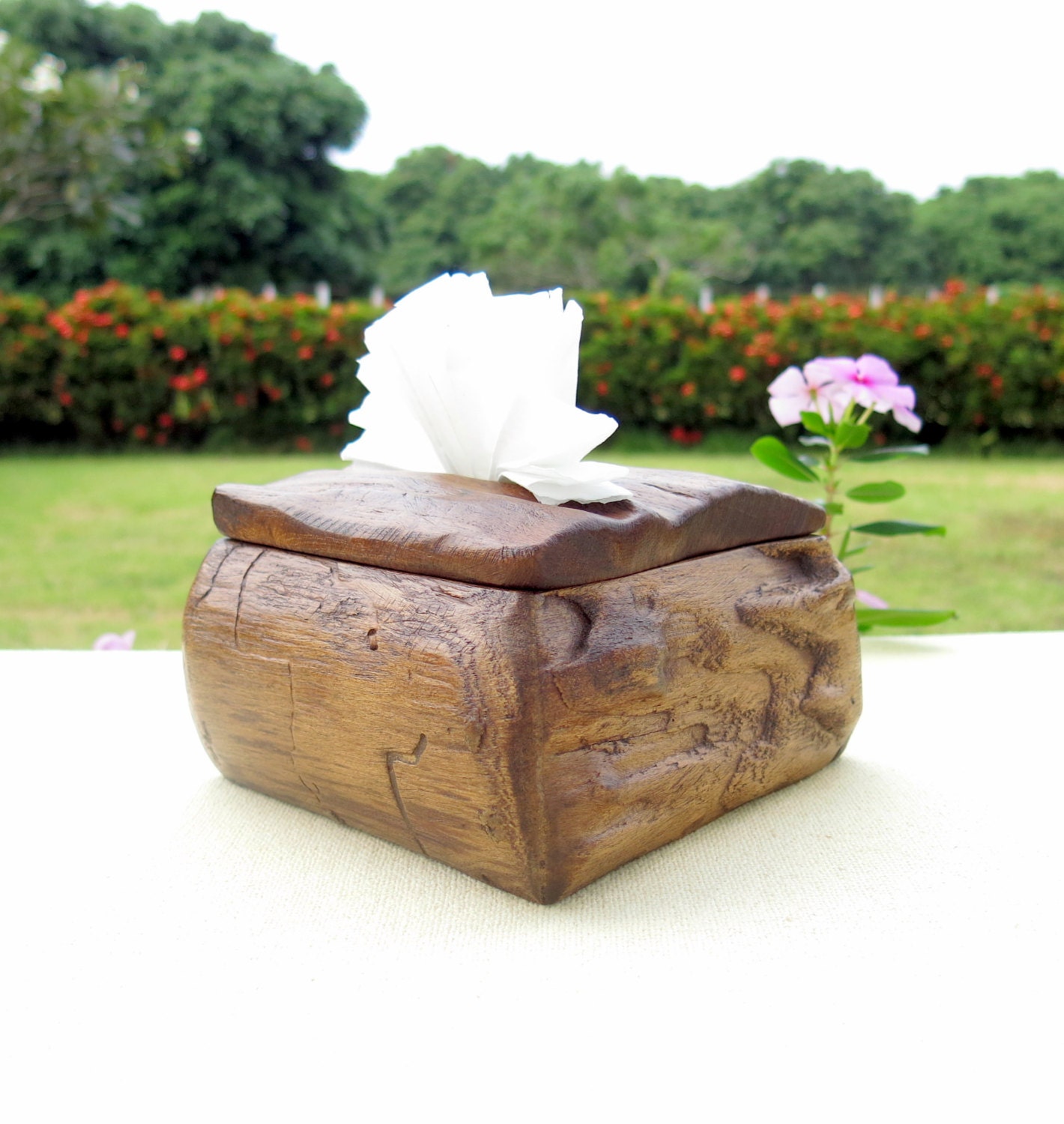 Wooden Tissue Box Driftwood Tissue Box Rustic Tissue Box