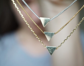Tiny Gold Triangle Necklace - Gold Geometric Triangle Necklace - Modern Minimalist Jewelry - Dainty Triangle Necklace - Trendy Triangle