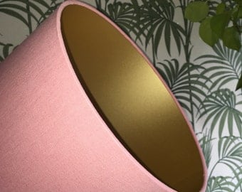 Blush pink and matte gold handmade lampshade - various sizes!