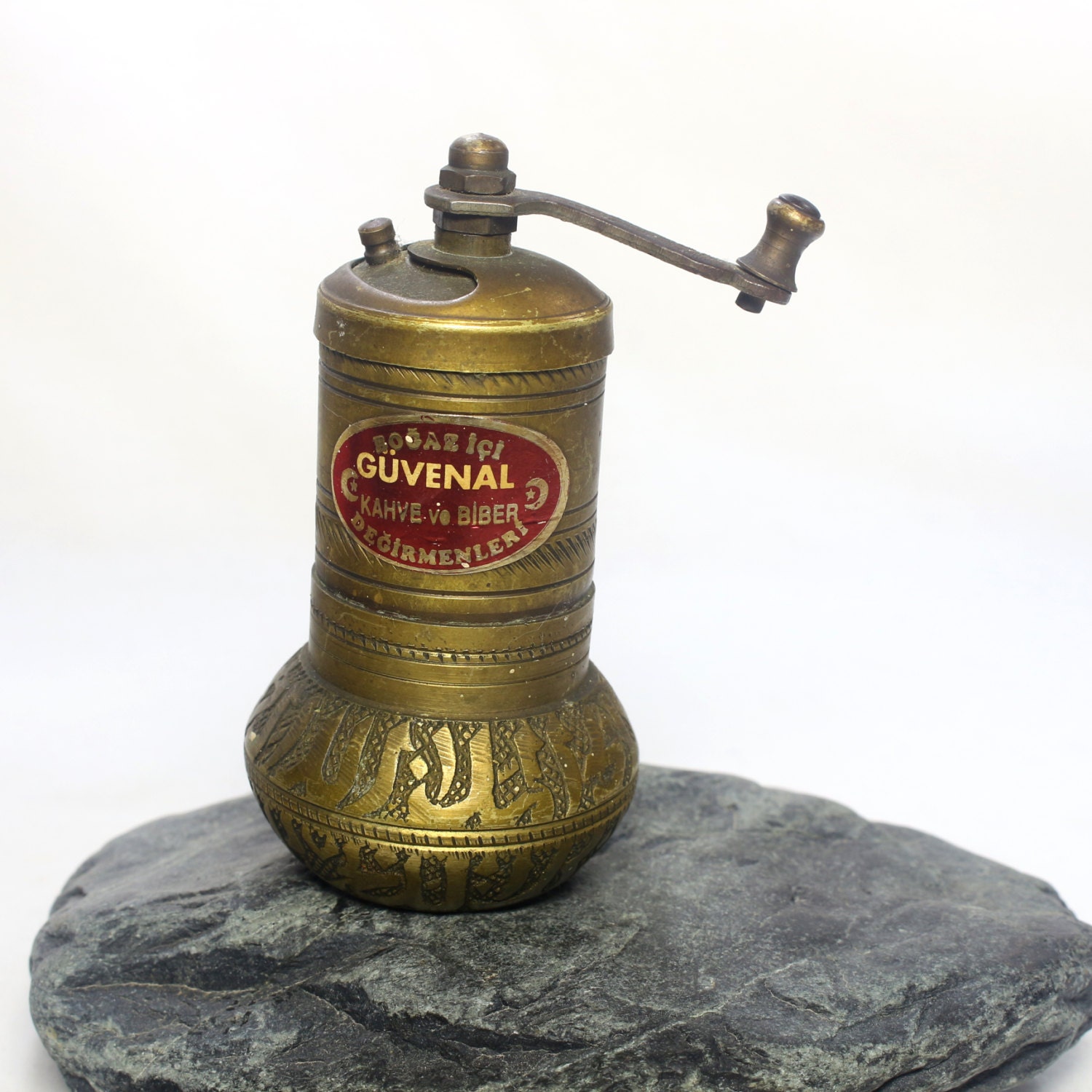 Vintage metal brass pepper salt sugar SPİCE grinder Mill.