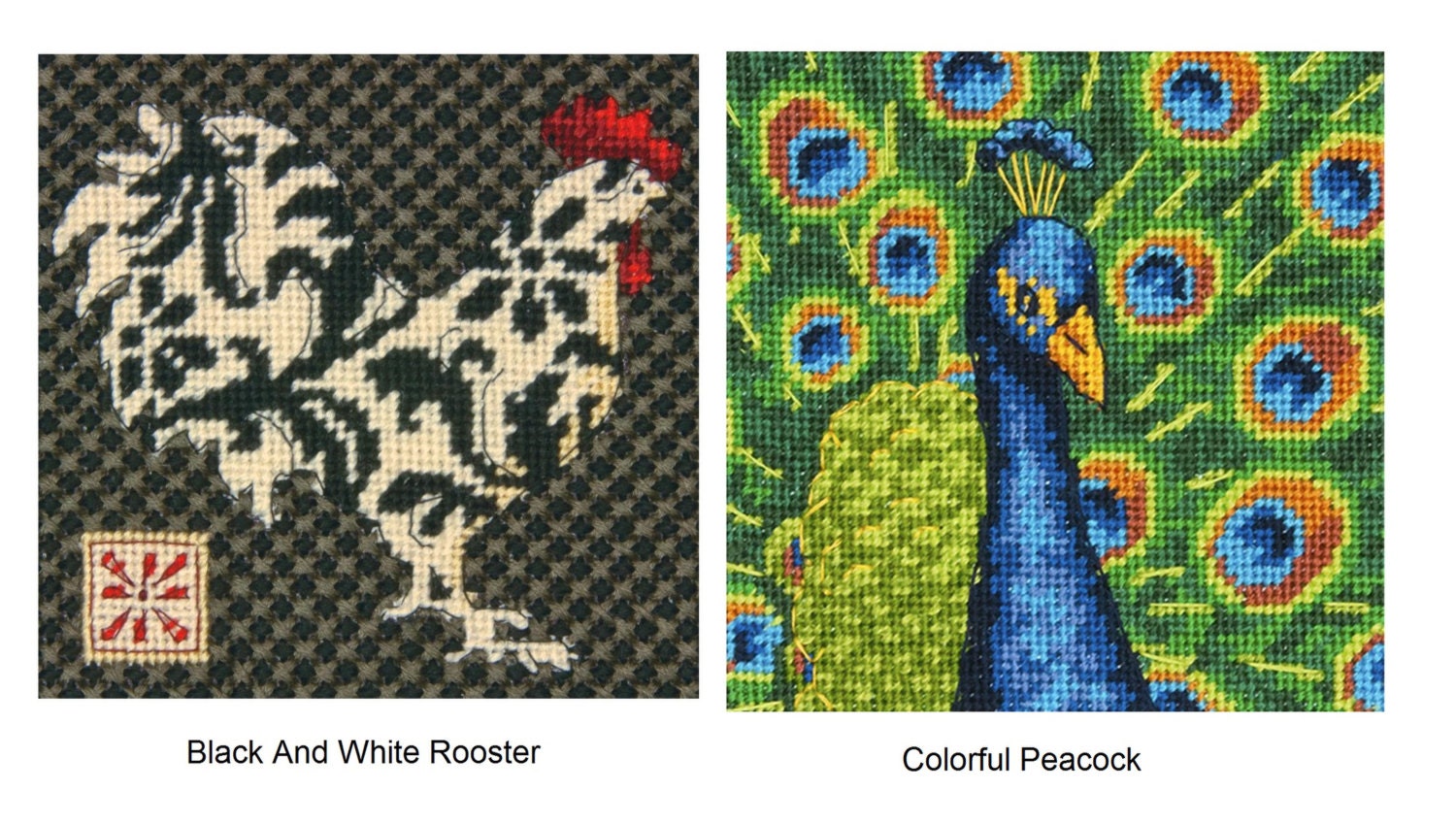 Dimensions Needlepoint Kit Black and White Rooster