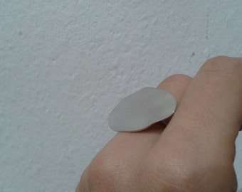 Ring in Silver 925 with thin plate Adjustable ring, minimalchic patchy