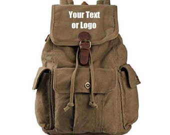 Custom Personalized Canvas Backpack 28 Liter Great For School Or College