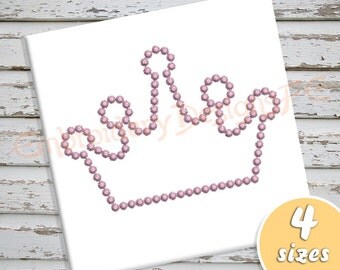 Crown Embroidery Design - 4 Sizes - Candlewicking Stitch Machine Embroidery Design File